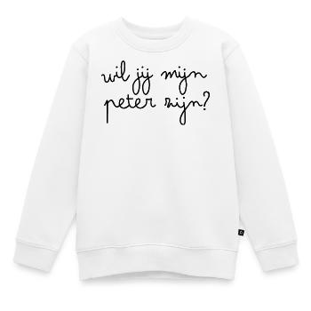Willst du mein Pate sein? - Kinder Premium Organic Sweatshirt - Weiß - Vorne - AI Model Kid Male (0cm)