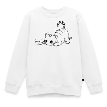 Pounce Mode Activated - Kids Premium Organic Sweatshirt - white - Front - AI Model Kid Male (0cm)