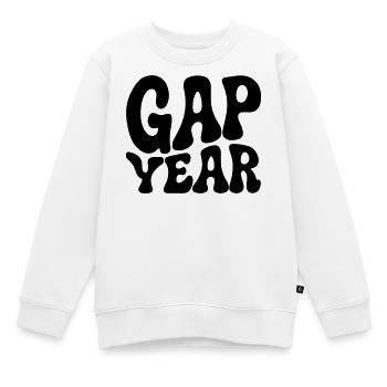 Lettrage ondulé des années soixante-dix - Sweat Premium enfant bio - blanc - Devant - AI Model Kid Male (0cm)