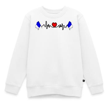 Spa Custom Flagge - Kinder Premium Organic Sweatshirt - Weiß - Vorne - AI Model Kid Male (0cm)