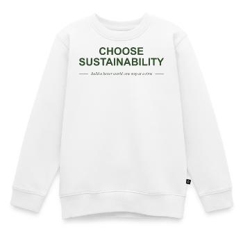 Wählen Sie Nachhaltigkeit - Kinder Premium Organic Sweatshirt - Weiß - Vorne - AI Model Kid Male (0cm)