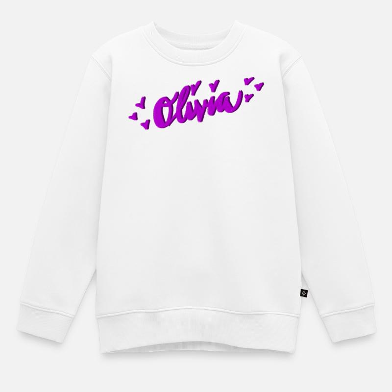 Olivia - Sweat Premium enfant bio - blanc