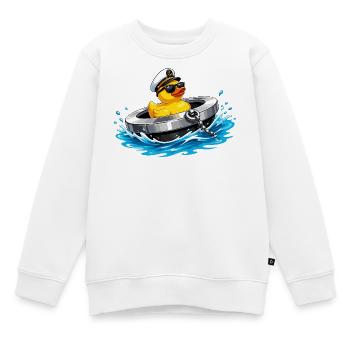 Kapitäns-Ente im Rettungsring - Kinder Premium Organic Sweatshirt - Weiß - Vorne - AI Model Kid Male (0cm)