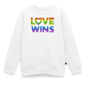 Liebe gewinnt Stolz Regenbogen - Kinder Premium Organic Sweatshirt - Weiß - Vorne - AI Model Kid Male (0cm)