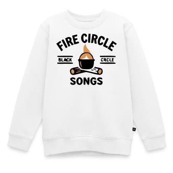 Cuisine à la bouilloire au feu de camp Camping en plein air - Sweat Premium enfant bio - blanc - Devant - AI Model Kid Male (0cm)