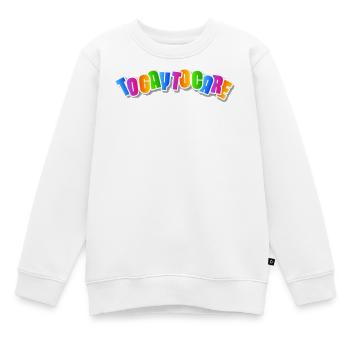 Happy rainbow lettering - Kids Premium Organic Sweatshirt - white - Front - AI Model Kid Male (0cm)