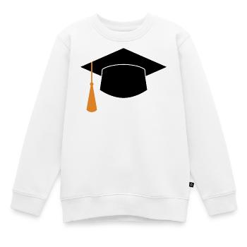 Casquette de remise des diplômes - Sweat Premium enfant bio - blanc - Devant - AI Model Kid Male (0cm)