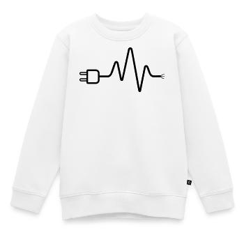 Electrician ECG Plug Cable Heartbeat - Kids Premium Organic Sweatshirt - white - Front - AI Model Kid Male (0cm)