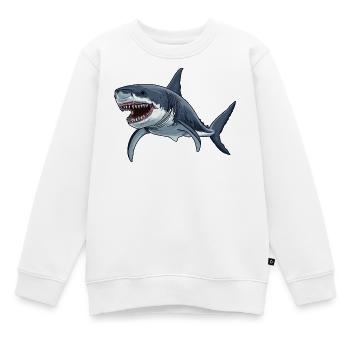 Haie Hai - Kinder Premium Organic Sweatshirt - Weiß - Vorne - AI Model Kid Male (0cm)