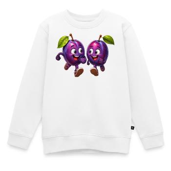 Drôles de prunes - Sweat Premium enfant bio - blanc - Devant - AI Model Kid Male (0cm)