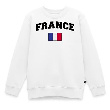 Frankreich Fan - Kinder Premium Organic Sweatshirt - Weiß - Vorne - AI Model Kid Male (0cm)