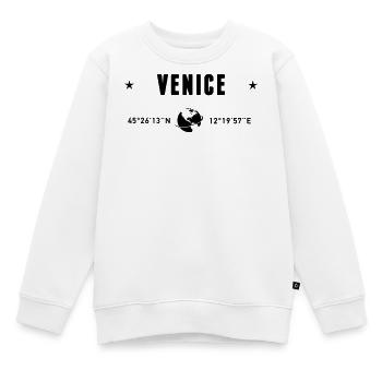 Venise, Italie, coordonnées GPS, globe - Sweat Premium enfant bio - blanc - Devant - AI Model Kid Male (0cm)