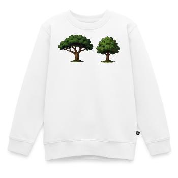 Duo d’arbres pommier en équilibre - Sweat Premium enfant bio - blanc - Devant - AI Model Kid Male (0cm)