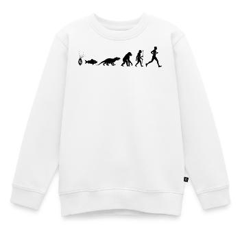 Coureur de jogging à motif d’évolution du coureur de marathon - Sweat Premium enfant bio - blanc - Devant - AI Model Kid Male (0cm)