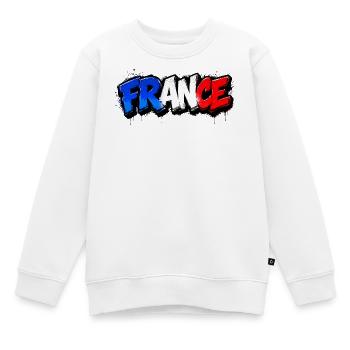 France Graffiti - Kinder Premium Organic Sweatshirt - Weiß - Vorne - AI Model Kid Male (0cm)