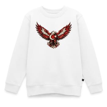 Flügeladler Halbmondstern - Kinder Premium Organic Sweatshirt - Weiß - Vorne - AI Model Kid Male (0cm)