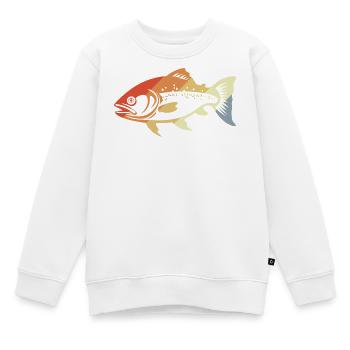 Style rétro graphique Fish - Sweat Premium enfant bio - blanc - Devant - AI Model Kid Male (0cm)