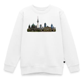 Illustration de la silhouette de Berlin - Sweat Premium enfant bio - blanc - Devant - AI Model Kid Male (0cm)