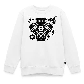 Motor Tuning Symbol - Kinder Premium Organic Sweatshirt - Weiß - Vorne - AI Model Kid Male (0cm)