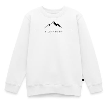 Silent Peak Black - Kids Premium Organic Sweatshirt - white - Front - AI Model Kid Male (0cm)