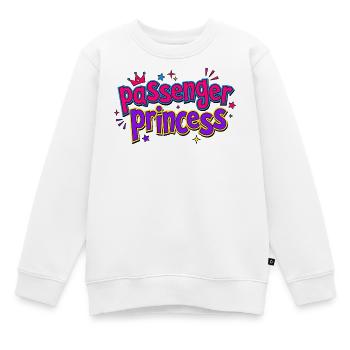 Sticker Passenger Princess Humour - Sweat Premium enfant bio - blanc - Devant - AI Model Kid Male (0cm)