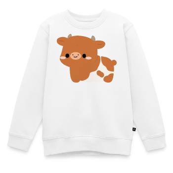 Vache Hereford - Sweat Premium enfant bio - blanc - Devant - AI Model Kid Male (0cm)