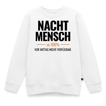 Nachtmensch zu 100% - Kinder Premium Organic Sweatshirt - Weiß - Vorne - AI Model Kid Male (0cm)