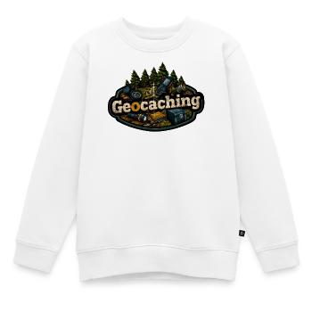 Géocaching - Sweat Premium enfant bio - blanc - Devant - AI Model Kid Male (0cm)