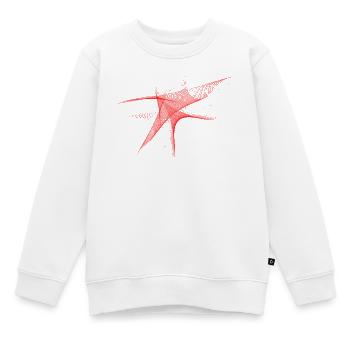 Generative Line Art - Rote Sinuswelle - Kinder Premium Organic Sweatshirt - Weiß - Vorne - AI Model Kid Male (0cm)