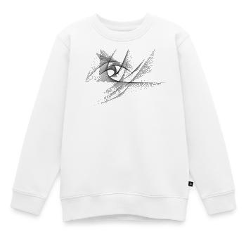 Geometrisches Auge – Generative Line Art - Kinder Premium Organic Sweatshirt - Weiß - Vorne - AI Model Kid Male (0cm)