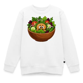 Salad Burger Bowl - Kids Premium Organic Sweatshirt - white - Front - AI Model Kid Male (0cm)