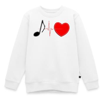 Music Heartbeat Lifeline – Romantic Musical Tee - Kids Premium Organic Sweatshirt - white - Front - AI Model Kid Male (0cm)