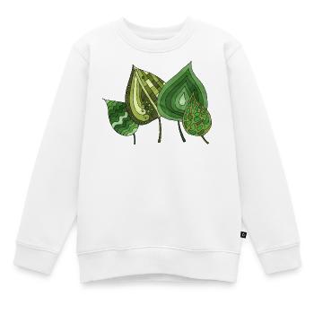 leaves - Kids Premium Organic Sweatshirt - white - Front - AI Model Kid Male (0cm)