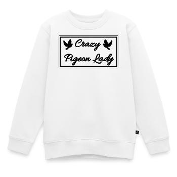 Verrückte Taube-Dame - Kinder Premium Organic Sweatshirt - Weiß - Vorne - AI Model Kid Male (0cm)