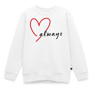 Rotes Sketchherz Handzeichnung - Kinder Premium Organic Sweatshirt - Weiß - Vorne - AI Model Kid Male (0cm)