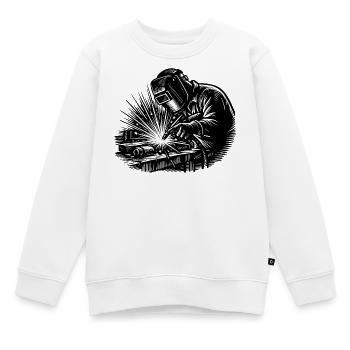 Schweißer Funken Metall Industrie Arbeit Stolz - Kinder Premium Organic Sweatshirt - Weiß - Vorne - AI Model Kid Male (0cm)