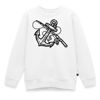 Canne à pêche à ancre Pêche en haute mer Pêche pêcheur Pêcheur - Sweat Premium enfant bio - blanc - Devant - AI Model Kid Male (0cm)