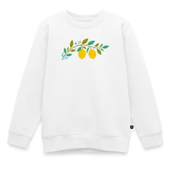 Zitronenzweig Illustration - Kinder Premium Organic Sweatshirt - Weiß - Vorne - AI Model Kid Male (0cm)