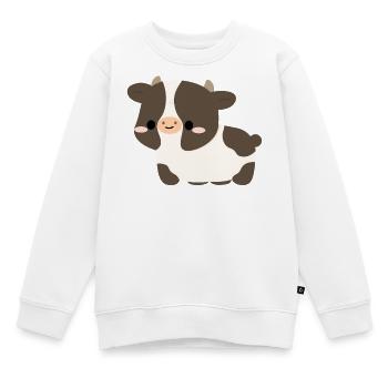 Cartoon de vache Galloway ceinturé Estampe Chaleureuse - Sweat Premium enfant bio - blanc - Devant - AI Model Kid Male (0cm)