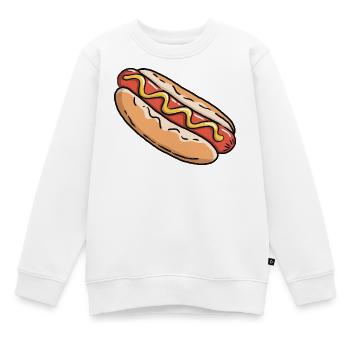 Hot-dog - Snack de restauration rapide à hot-dogs américain - Sweat Premium enfant bio - blanc - Devant - AI Model Kid Male (0cm)