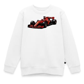 Red racing car illustration high gloss - Kids Premium Organic Sweatshirt - white - Front - AI Model Kid Male (0cm)