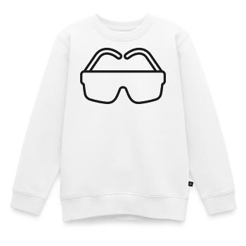 Minimalistische Brillen-Linienzeichnung - Kinder Premium Organic Sweatshirt - Weiß - Vorne - AI Model Kid Male (0cm)