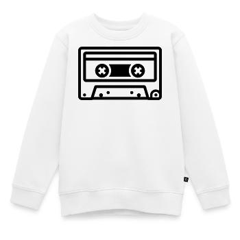 Kassette - Kinder Premium Organic Sweatshirt - Weiß - Vorne - AI Model Kid Male (0cm)