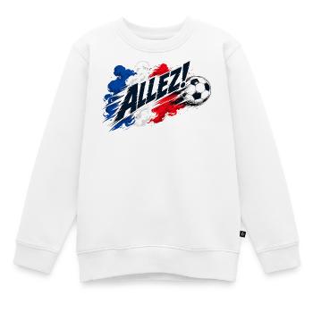 Allez France Saying Football Fan Motif - Kids Premium Organic Sweatshirt - white - Front - AI Model Kid Male (0cm)