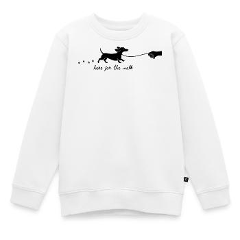 Here For The Walk Dackel Silhouette Design - Kinder Premium Organic Sweatshirt - Weiß - Vorne - AI Model Kid Male (0cm)