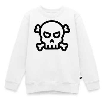 tête de mort pirate - Sweat Premium enfant bio - blanc - Devant - AI Model Kid Male (0cm)