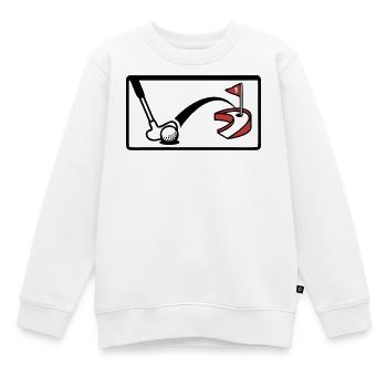 Minigolf Retro Cartoon Golfball JGA Team - Sweat Premium enfant bio - blanc - Devant - AI Model Kid Male (0cm)