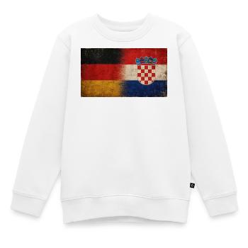 Drapeau d’amitié Allemagne Croatie - Sweat Premium enfant bio - blanc - Devant - AI Model Kid Male (0cm)