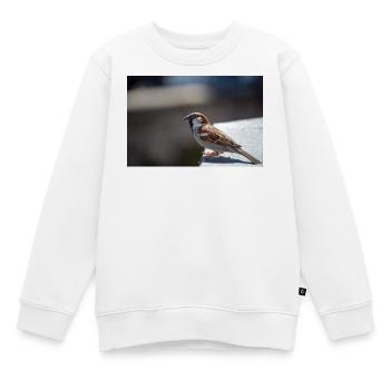 Moineau oiseau en observation - Sweat Premium enfant bio - blanc - Devant - AI Model Kid Male (0cm)