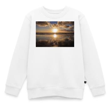 Plage du coucher du soleil Søndervig au Danemark - Sweat Premium enfant bio - blanc - Devant - AI Model Kid Male (0cm)